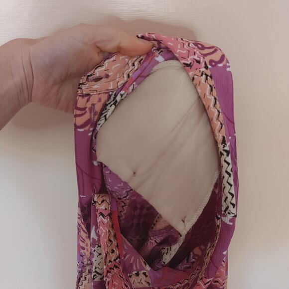 Allison Daley Size 16P Petite Button Up Purple Square Quarter Sleeve Retro - Picture 7 of 10